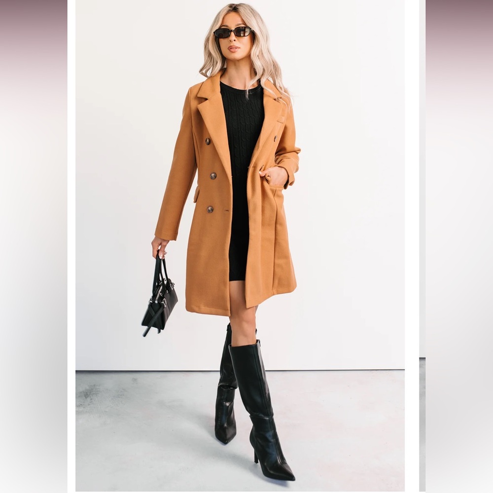 NanaMacs Tan Double-Breasted Coat